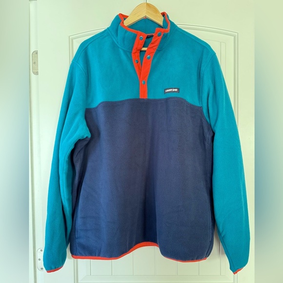 Lands' End Long Sleeve Polar Blue Fleece Pullover Men's Sz XL - Picture 2 of 7